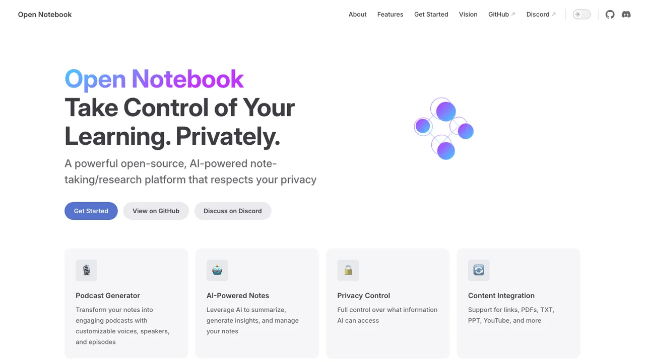 Open Notebook screenshot