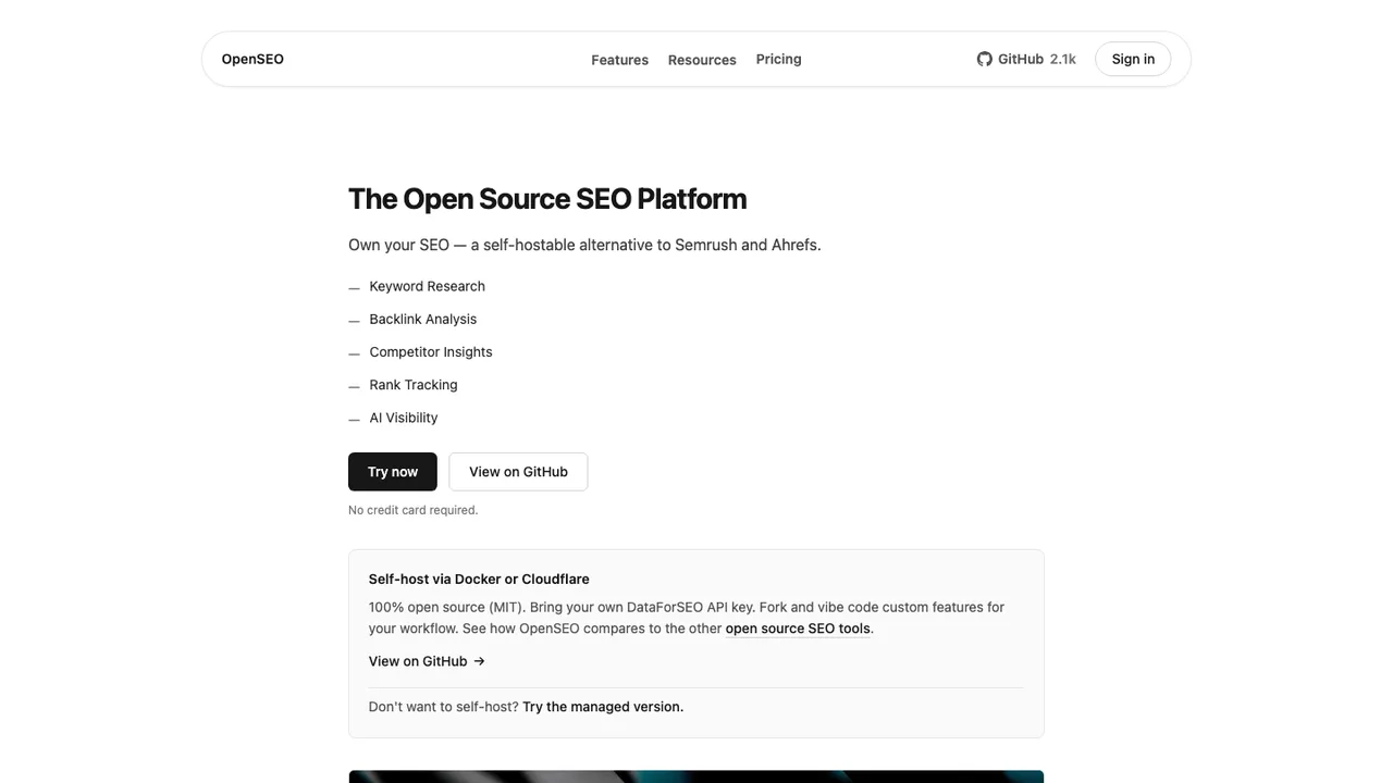 OpenSEO screenshot