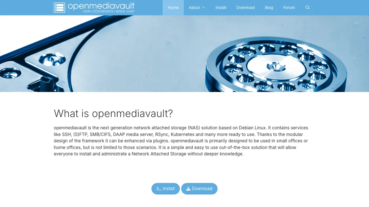 OpenMediaVault screenshot
