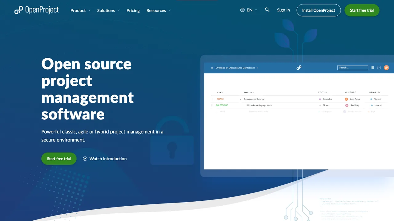 OpenProject screenshot