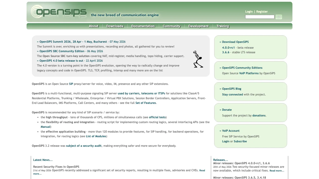 OpenSIPS screenshot