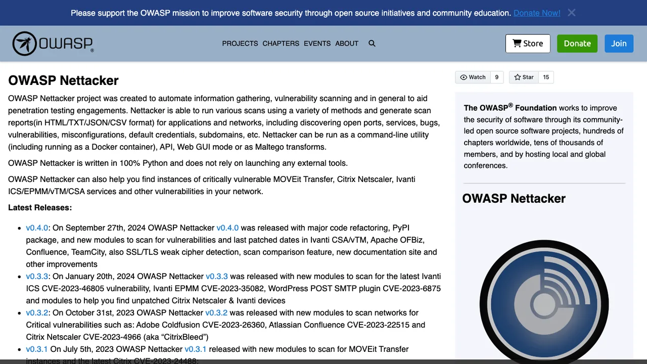 OWASP Nettacker screenshot