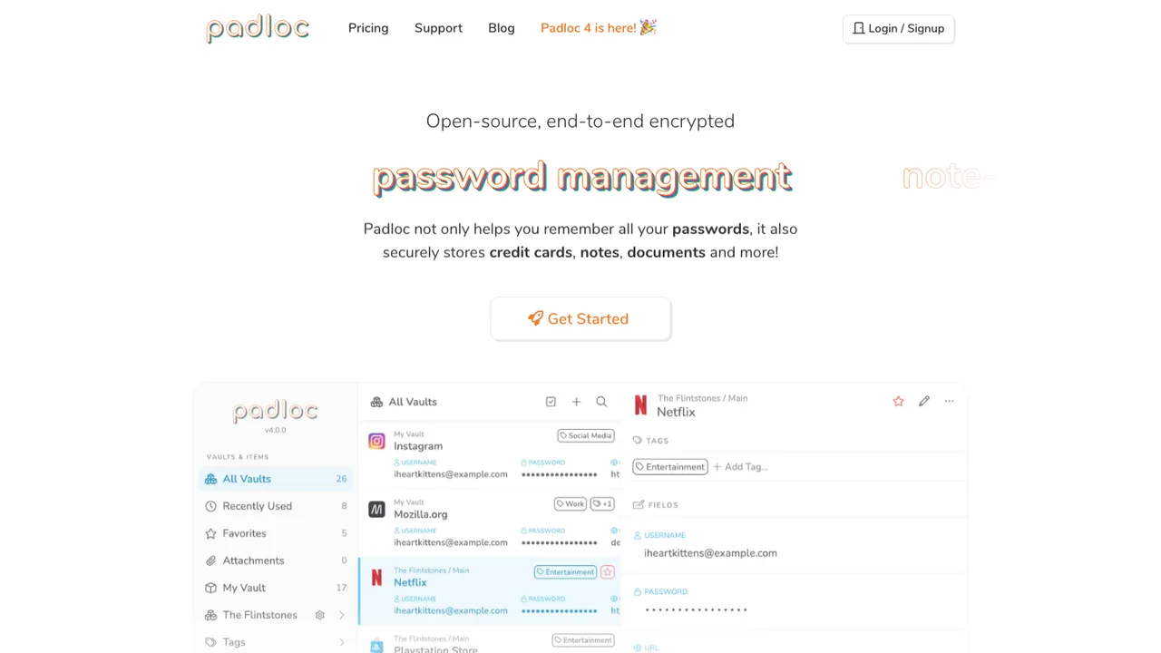 Padloc screenshot