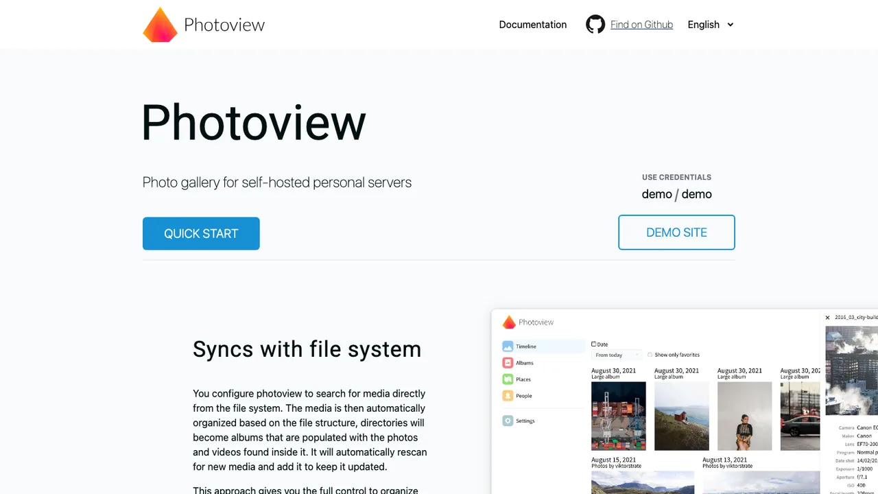 Photoview screenshot