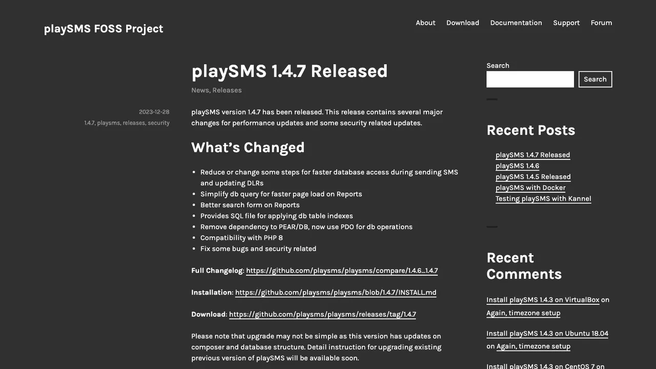 playSMS screenshot