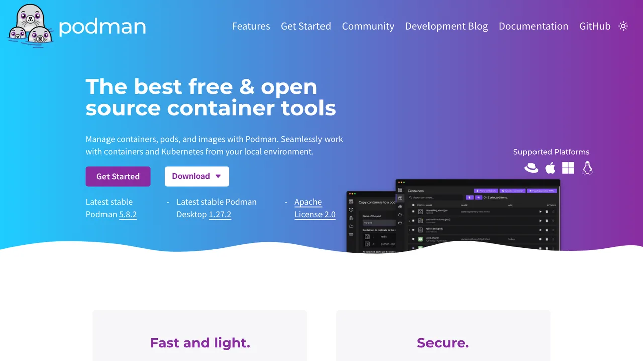 Podman screenshot