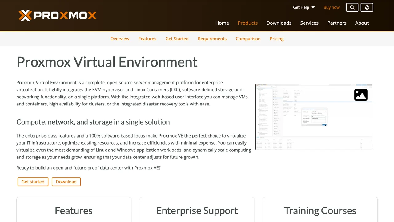 Proxmox VE screenshot
