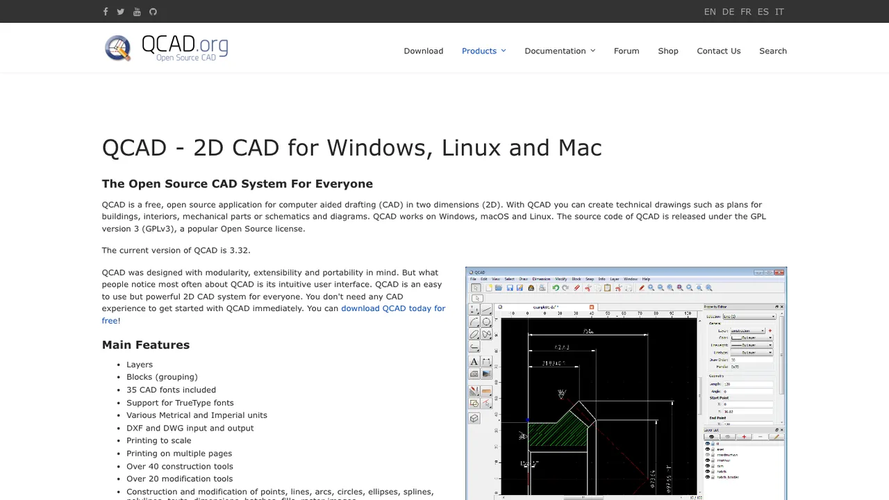QCAD screenshot