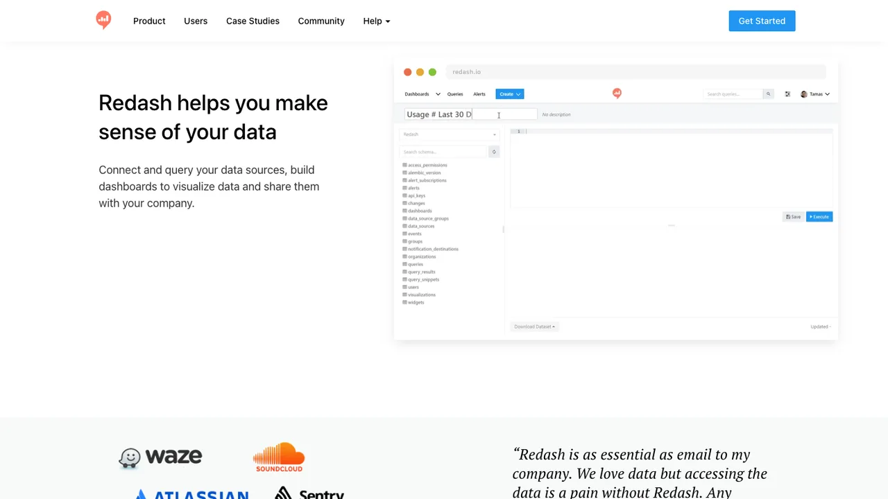 Redash screenshot