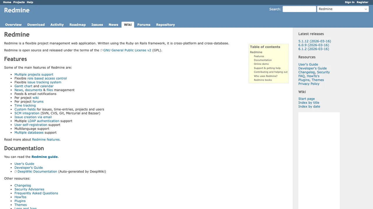 Redmine screenshot