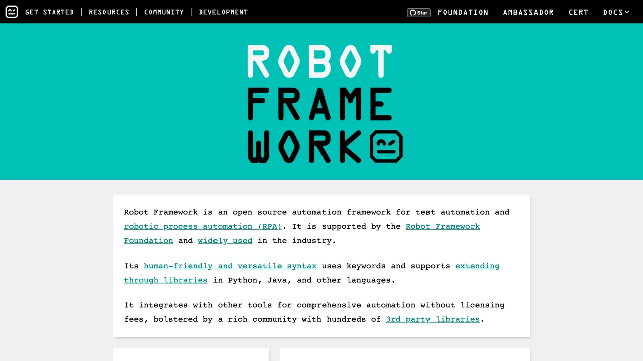 Robot Framework screenshot