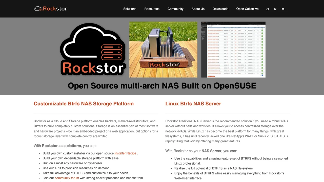 Rockstor screenshot