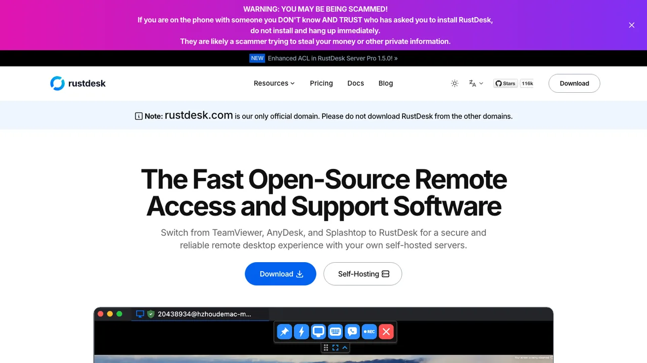 RustDesk screenshot