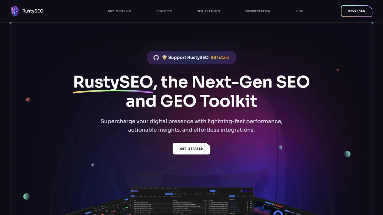 RustySEO screenshot