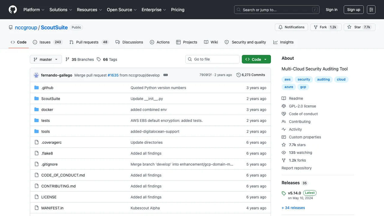 ScoutSuite screenshot