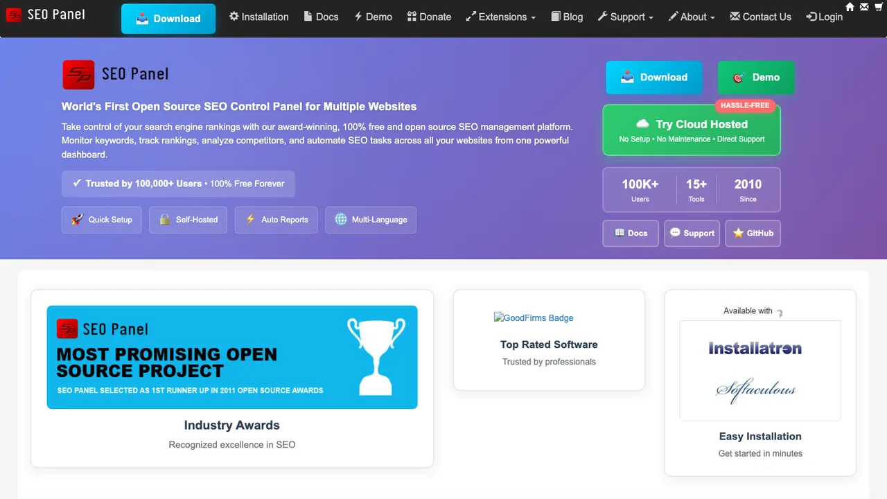 SEO Panel screenshot