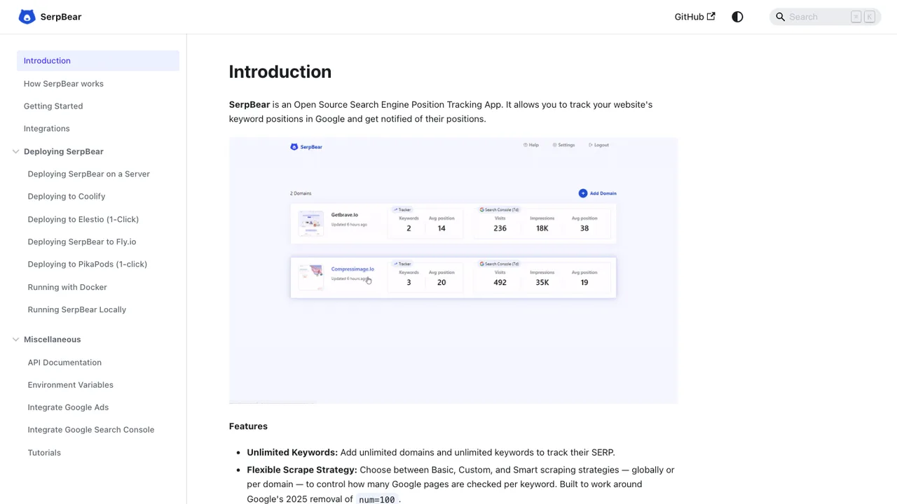 SerpBear screenshot