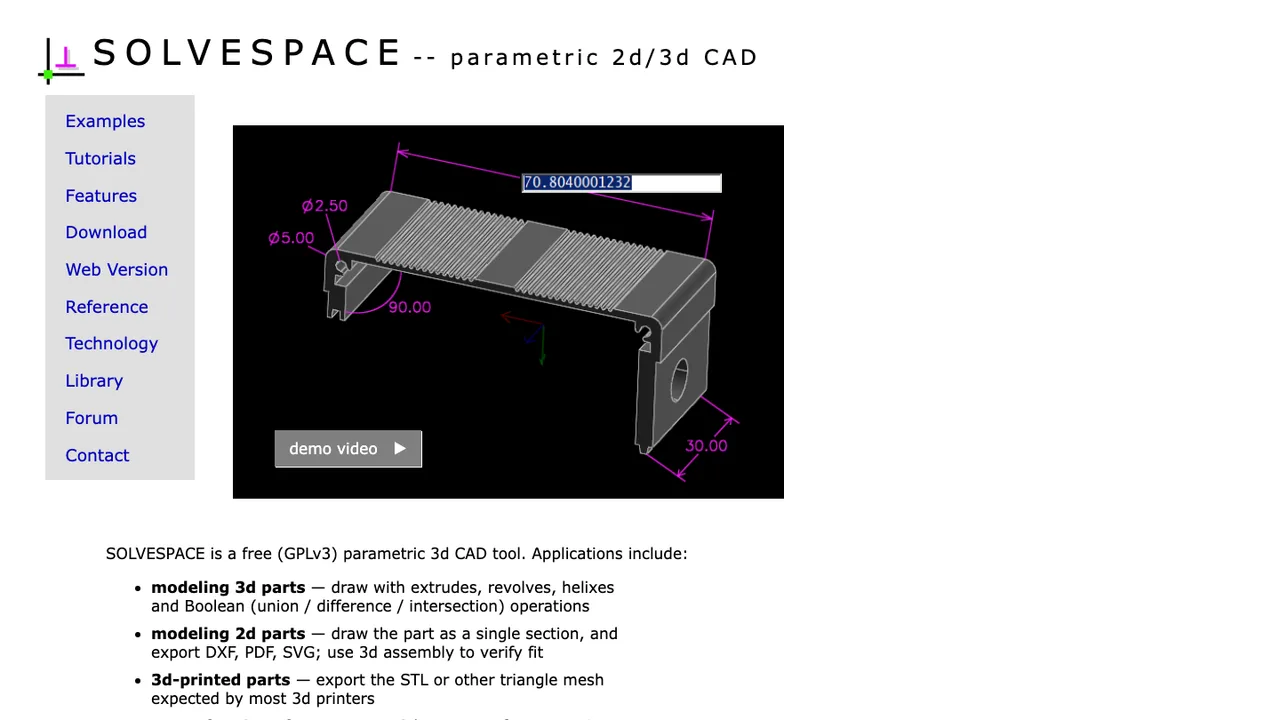SolveSpace screenshot