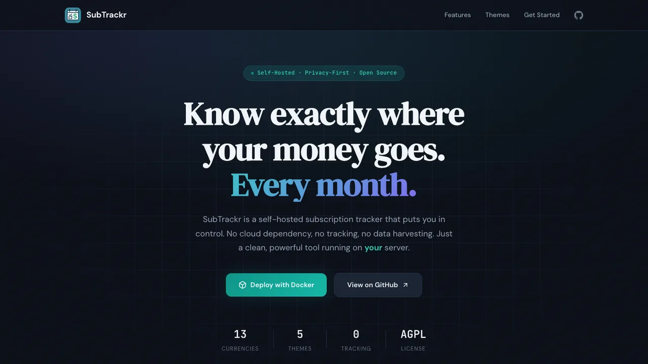SubTrackr screenshot