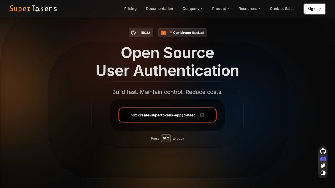 SuperTokens screenshot
