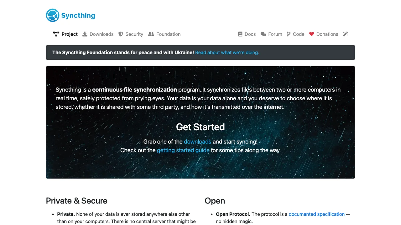 Syncthing screenshot