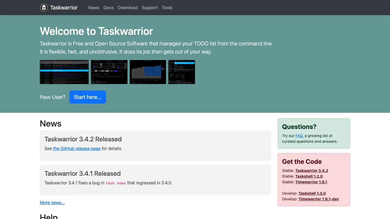 Taskwarrior screenshot