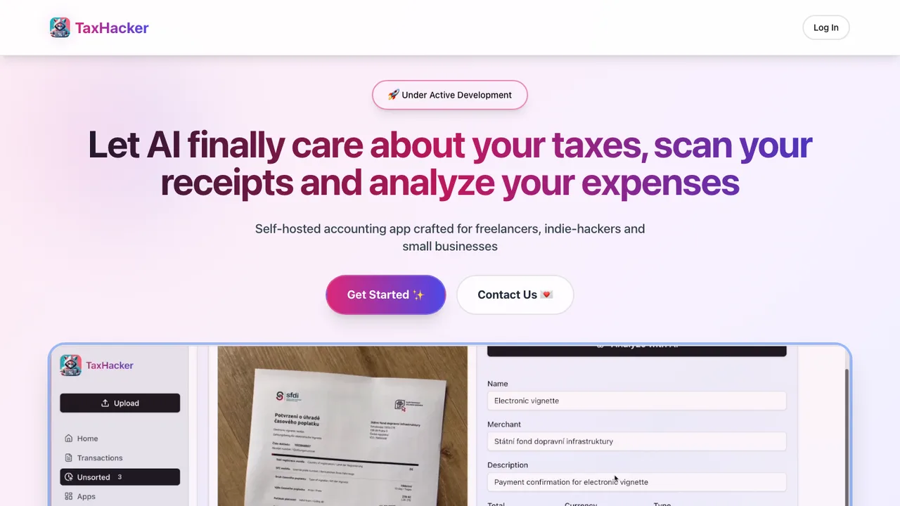 TaxHacker screenshot