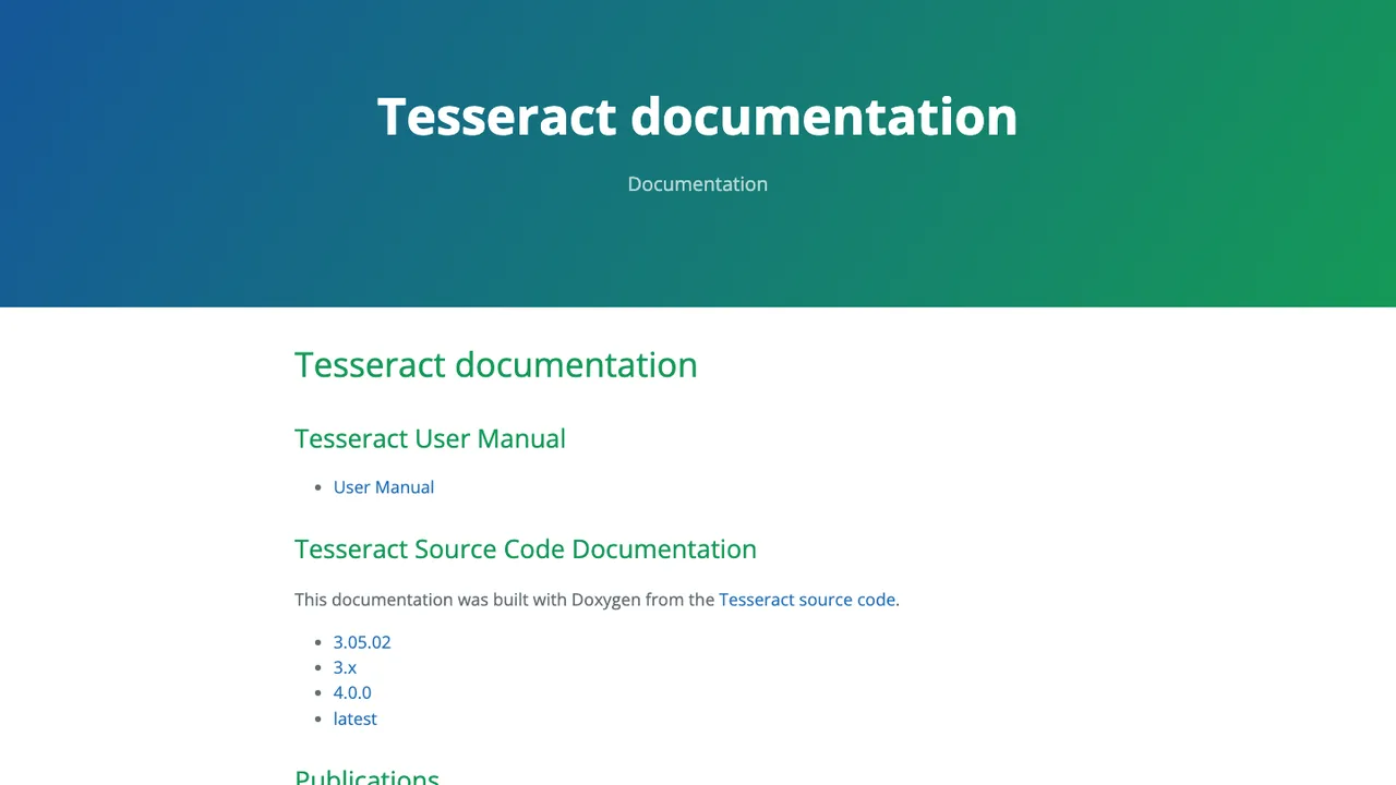 Tesseract screenshot