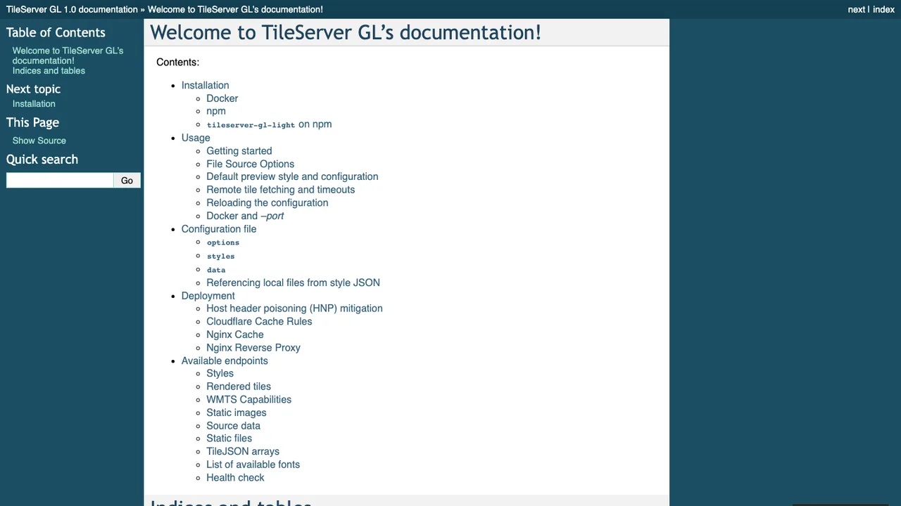 TileServer GL screenshot