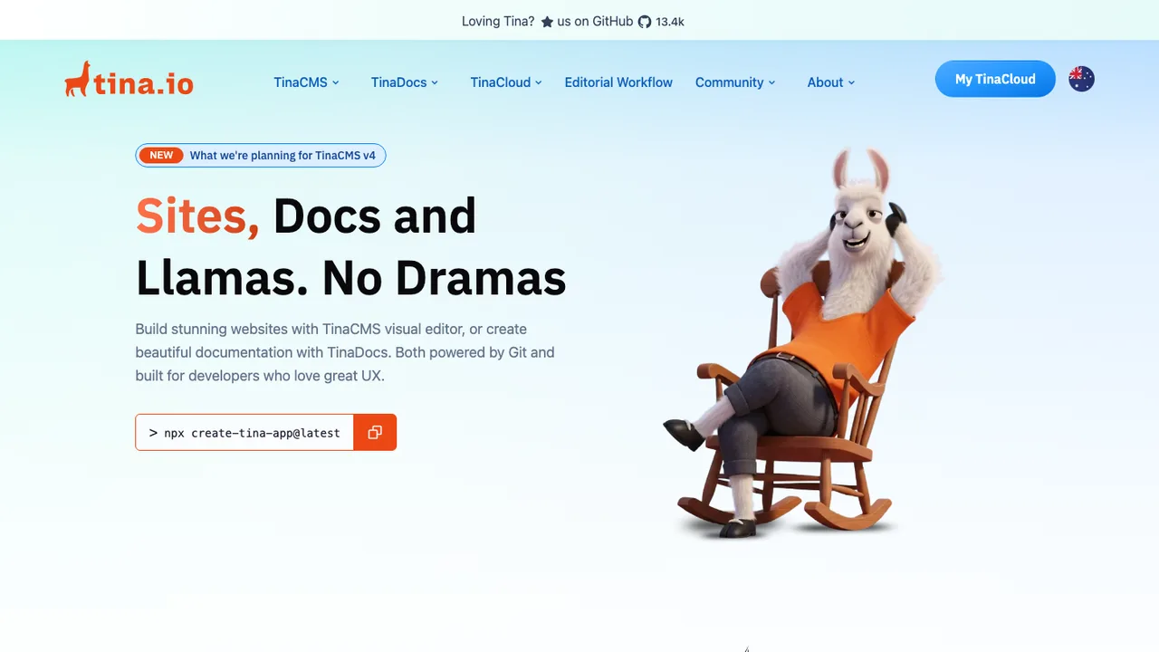 TinaCMS screenshot
