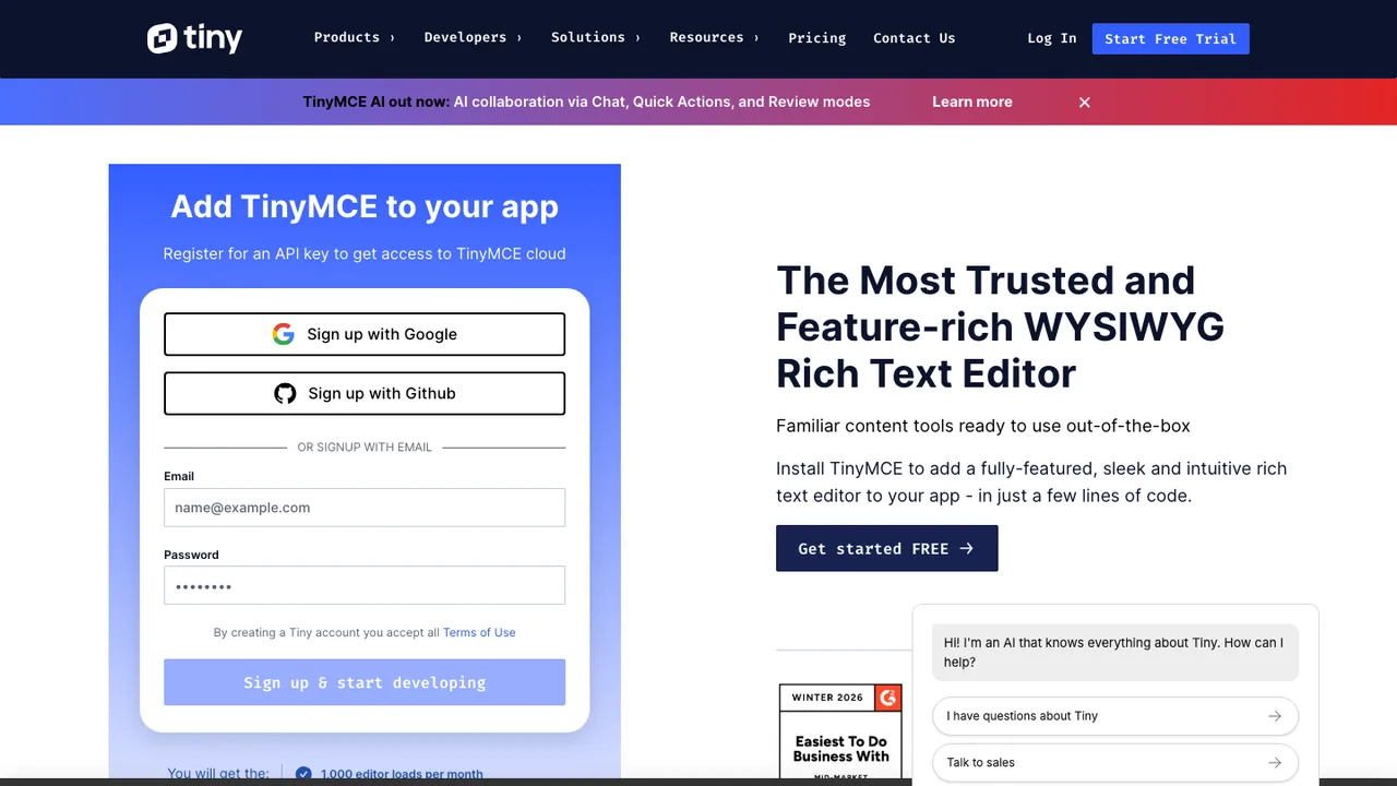 TinyMCE screenshot