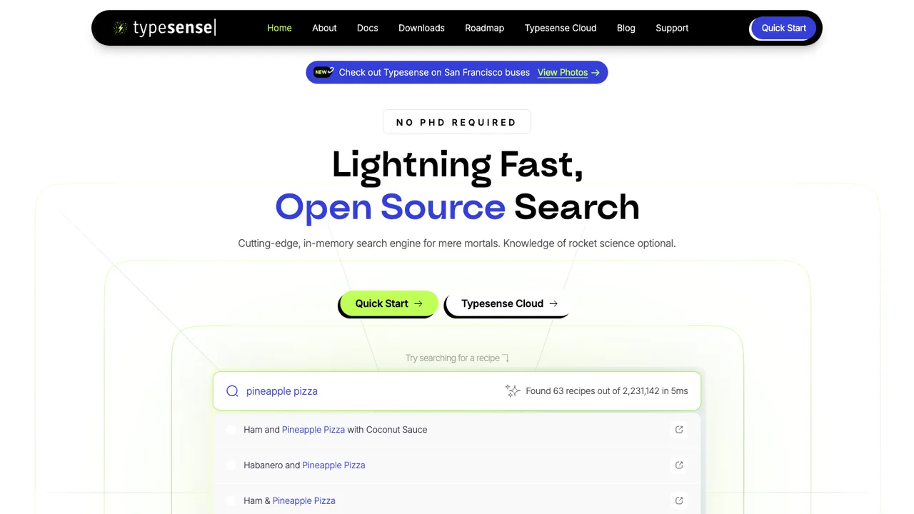Typesense screenshot