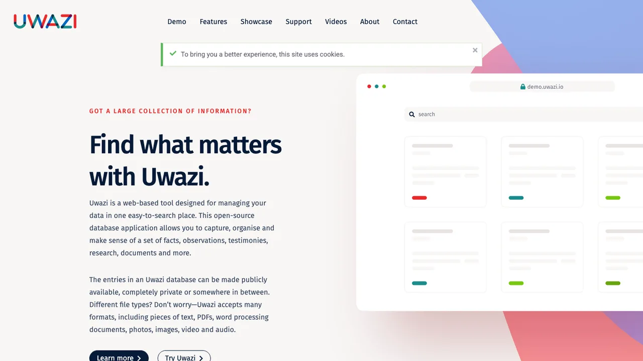 Uwazi screenshot