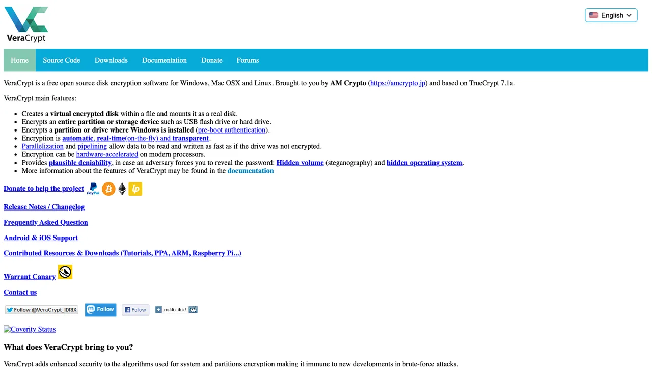 VeraCrypt screenshot