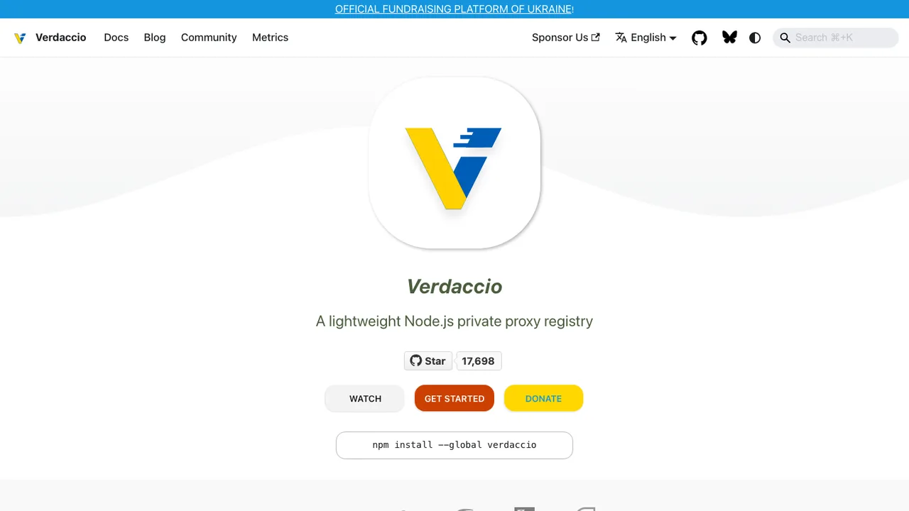 Verdaccio screenshot