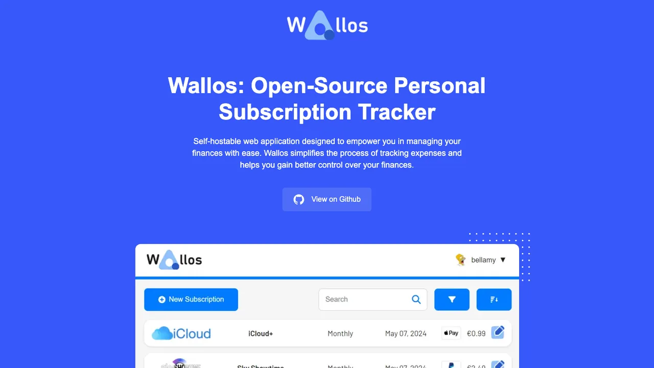 Wallos screenshot