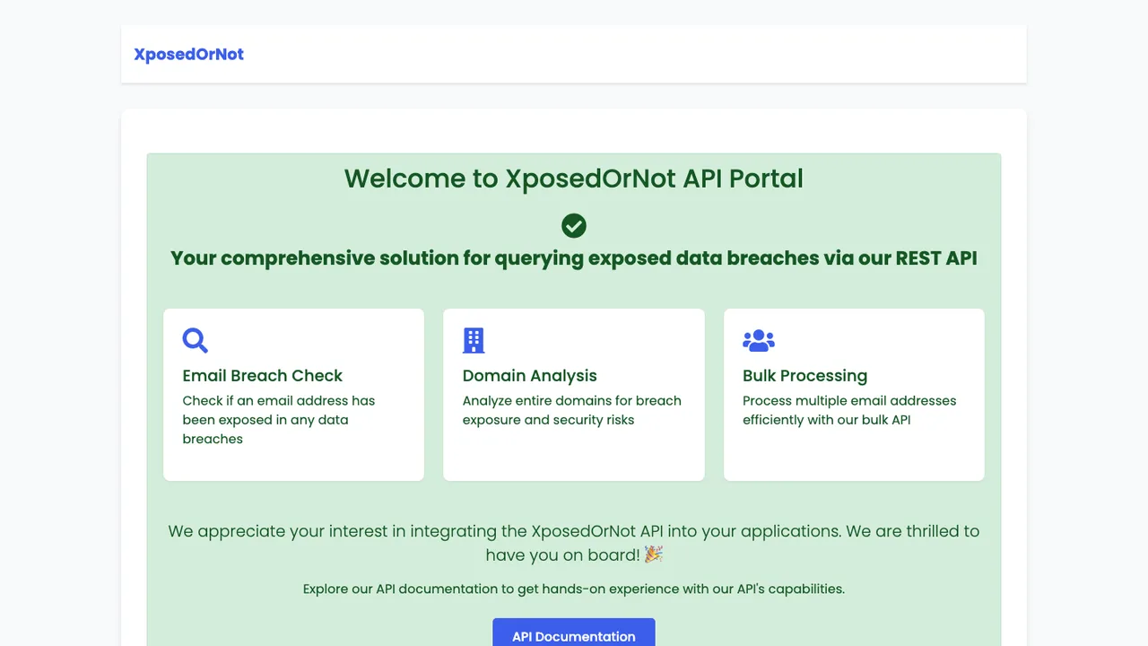 XposedOrNot screenshot
