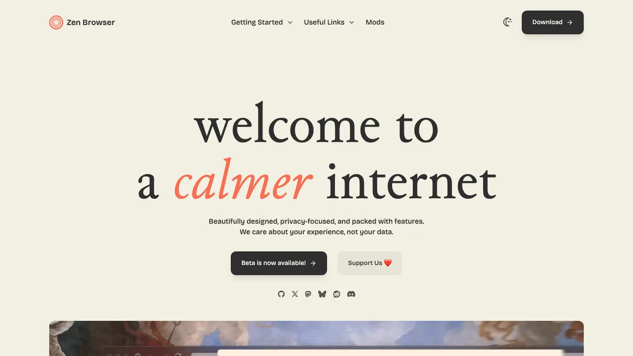 Zen Browser screenshot